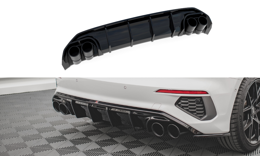 For Renault Clio MK4 Rear Diffuser Diffusor Black or Gray + Chrome Exhaust  View